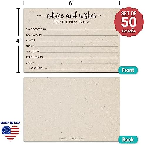 321Done Advice for the Mom to Be Cards, 4x6, Set of 50, Tan