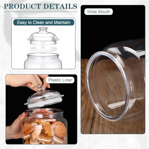Nuogo Large Candy Jar with Lid Plastic Kitchen Storage,1.5 Gallon/192 Oz