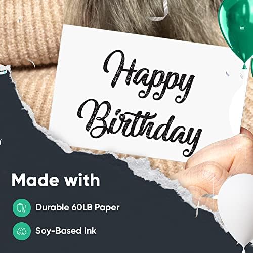 Birthday Gift Card Holder 50 Pack Money Credit Card Size Paper Gift Card Sleeves Bulk, Happy Birthday Party Gifts, White