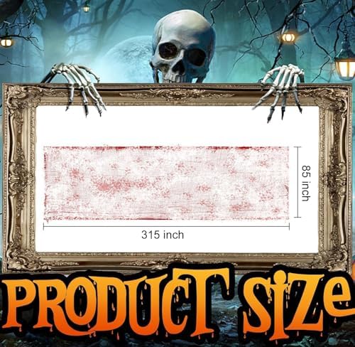 315"x85" Halloween Creepy Blood Cloth, Scary Spooky Cloth with Bloody Print