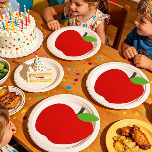 50 Pcs Back to School Apple Napkins, 6.5 Inch School Napkins