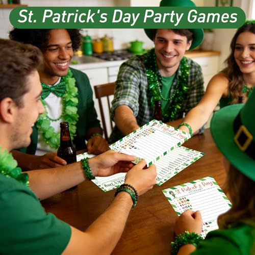 COCHIE St. Patrick's Day Party Games for Adults Family Office Large Groups, Saint Patrick Words Pictionary Game, Riddle Games, Word Scramble Game Classroom Activities - Answer Key (St. Patrick's)