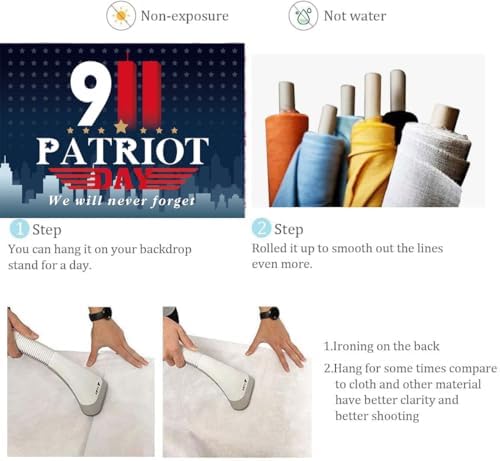 911 Patriot Day Backdrop Banner 6x4FT We Will Never Forget Background