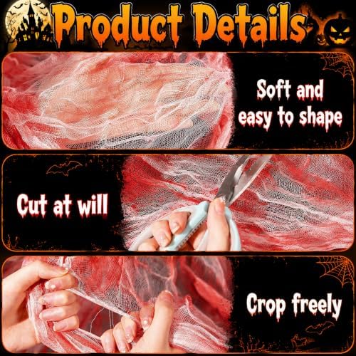 Tlswshsy 500'' x 39''Large Halloween Creepy Cloth, Spooky Gauze Decoration