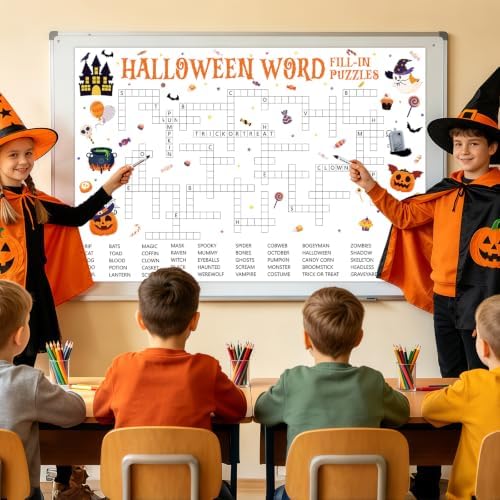 Giant Halloween Word Fill-in Puzzles Game for Family Office Large Group