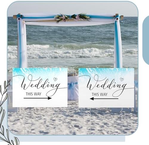Wenqik 10 Pcs Beach Wedding This Way Directional Parking Signs Outdoor
