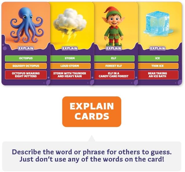 Clever Fox Play Epic Charades Mini Game for Kids Ages 6+, Travel Card Game