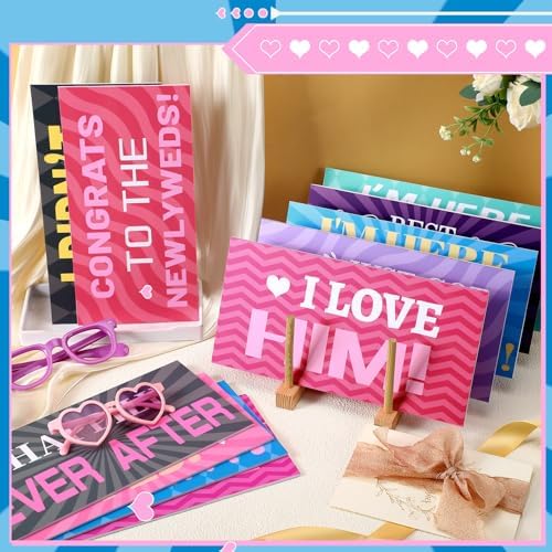 Beeveer 24 Designs Wedding Photo Booth Props, Double Sided PVC Selfie Sign
