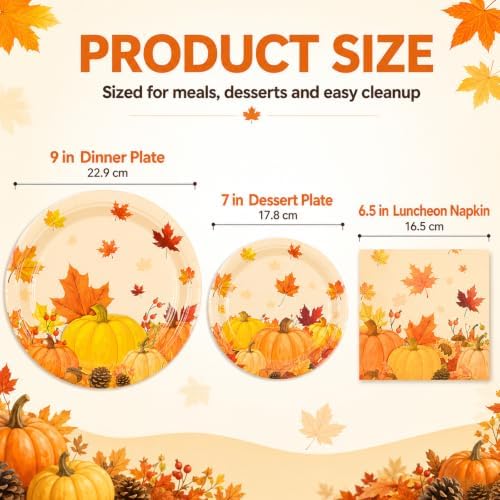 Fall Maple Leaves Paper Plates and Napkins (fall leaves)