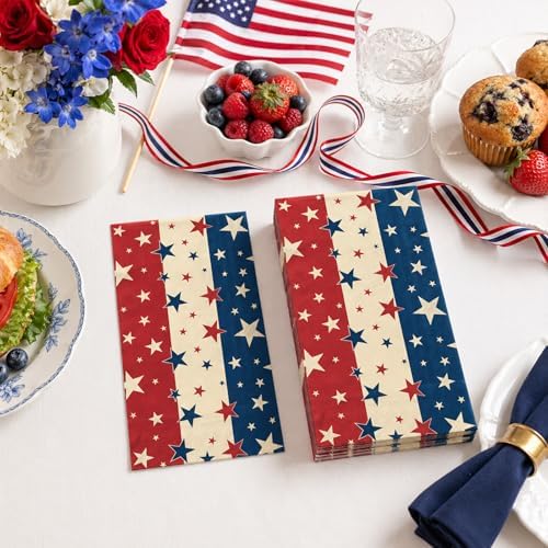 100 Count Patriotic 4th Of July Paper Napkins