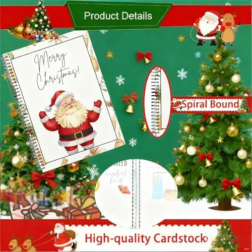 Christmas Gift Card Book for Adults,Merry Christmas Gift Cards - 39 Cards/Surprises On Every Page,5x7 Color Spiral Bound Card Book DIY Personalized Greeting Card for Family Students Friends Xmas Gifts