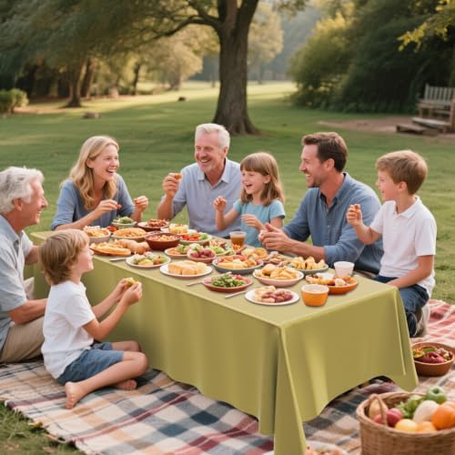 4 Pack Plastic Tablecloth 54" x 108"Disposable Gold Tablecloth Rectangle Plastic Table Cover for 6 to 8 Foot Tables Indoor or Outdoor Parties Birthdays Weddings Christmas