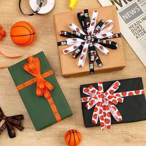DECYOOL Basketball Ribbon, 3/8" Width 60 Yards Sports Grosgrain Ribbon