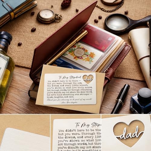 YODOCAMP Stepdad Appreciation Wallet Card, Thank You Gift from Daughter, Encouraging Greeting Card for Stepfather, Family Gratitude Message, Pocket Size Appreciation Card QBK20