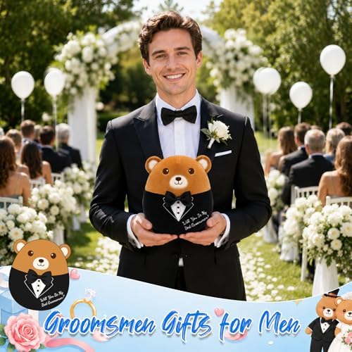 Teddy Bear Stuffed Animal - Will You Be My Groomsman