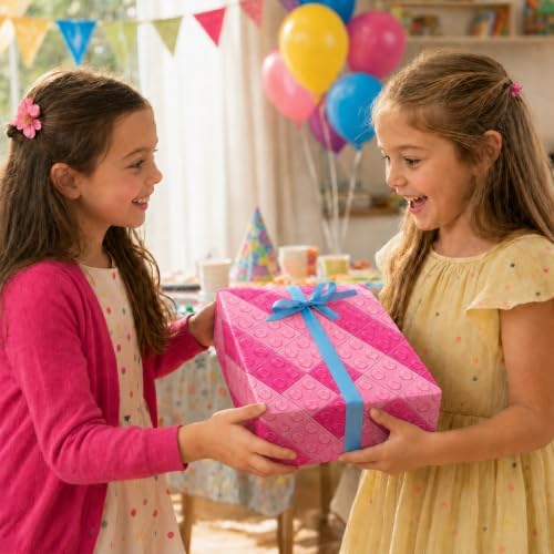 Building Blocks Wrapping Paper, Double-Sided Gift Wrap Sheets for Birthdays