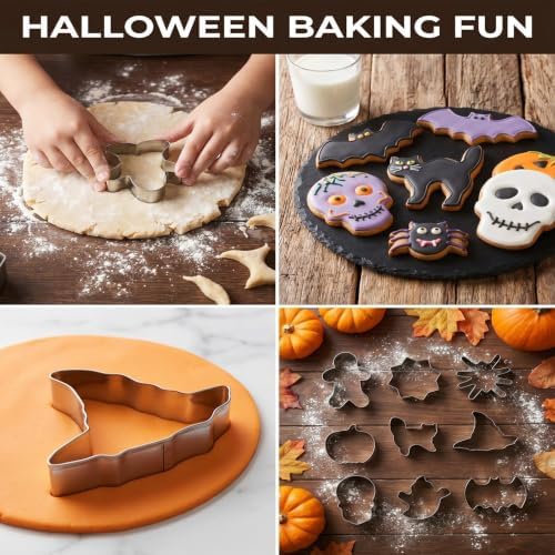 Halloween Cookie Cutters,9 Piece Stainless Steel Metal Cookie Cutter Shapes