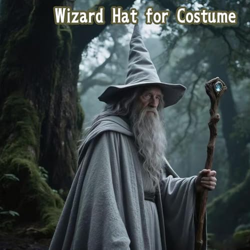 NTIERA Witch Hat, 18IN Wizard Hat Cosplay Accessories for Halloween Costume Party Christmas Masquerade Carnivals
