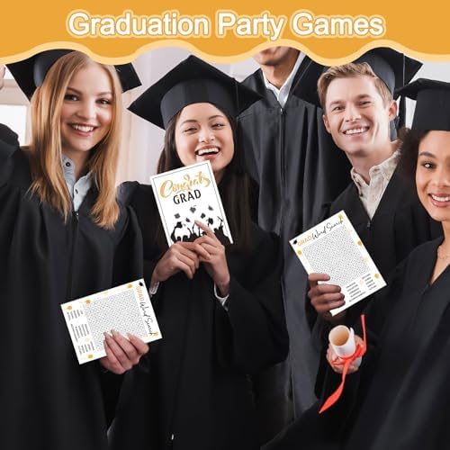 COCHIE 30 Players 2026 Graduation Party Games, Graduation Words Search Game, Word Scramble Guess Game with Answer Key, Grad Parties Supplies Favor (Grad Word Search)