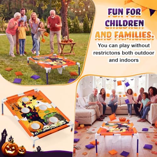 Viorawhite Bean Bag Toss Game for Kids, Portable Cornhole Set