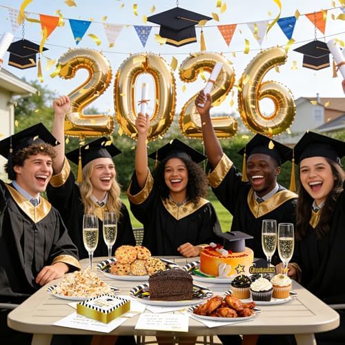 100PCS Graduation Paper Plates and Napkins Set- (25 Guests)