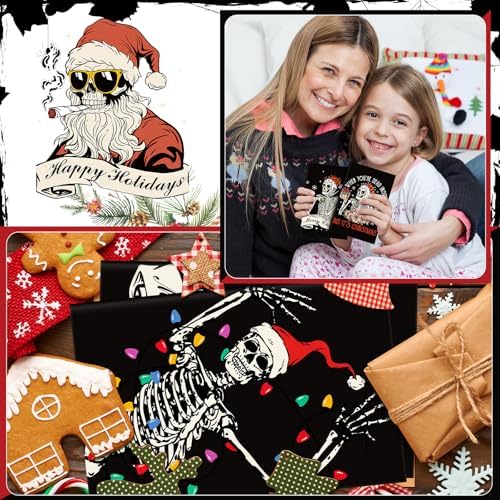 Motiskyy 24 Kit Skeleton Christmas Cards with Envelopes Kit Bulk