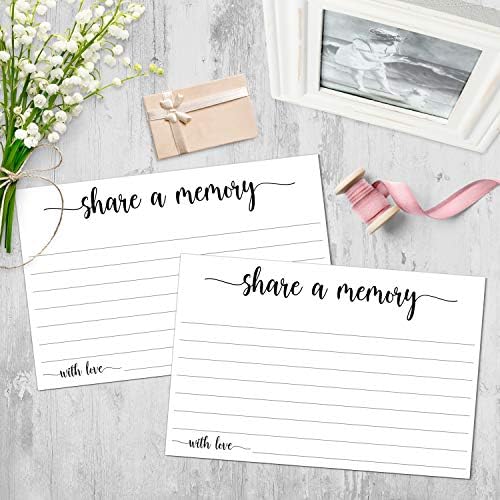321Done Share a Memory Cards for Celebration of Life, 4x6, Set of 50, White