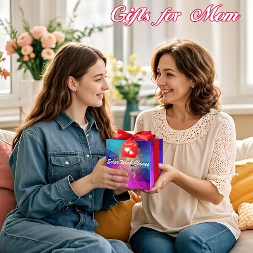 Winzwon Gifts for Mom Grandma Wife Solar Lights Outdoor Wind Chimes