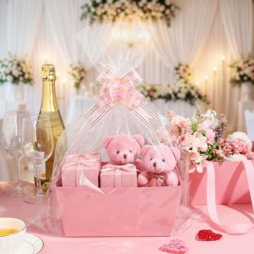 Colarr 12 Pack Basket for Gift Empty Bulk Empty Gift Basket Kit, Pink