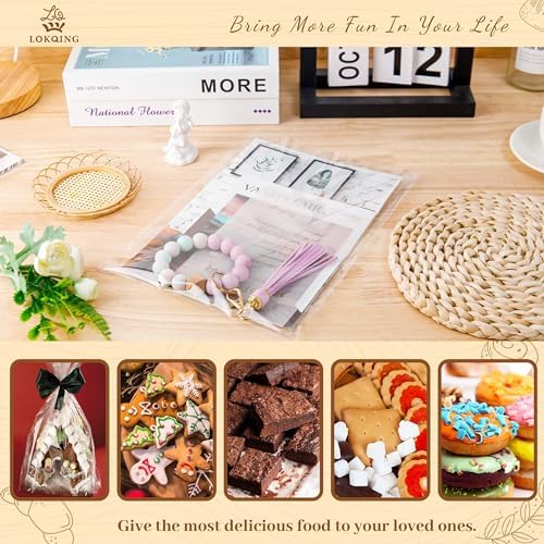 LOKQING Clear Halloween Treat Bags, 100 Pack 8x11 in for Gifting