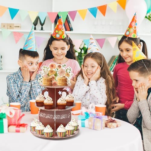 ANGOLIO De Barro Mexicanos Cupcake Stand - 3 Tiered Birthday Decorations
