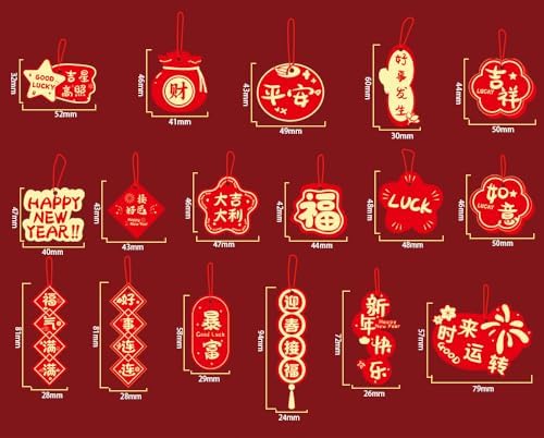 2026 Chinese New Year Decorations Bundle – Year of The Horse 36pcs Lunar New Year Set with Red Envelopes, Hanging Charms, Couplets & Door Stickers – Premium Chinese Decor for Home & Party