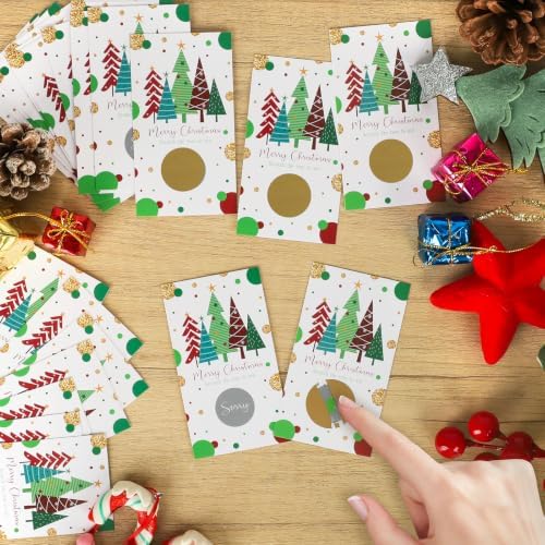 Christmas Scratch Off Cards, Fun Holiday Scratch Off Cards for Party, Christmas Lottery Tickets for Family Activities, Raffle Prize Card