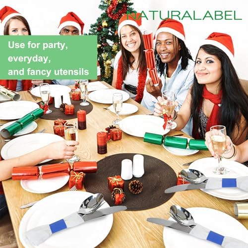NATURALABEL Self-Adhesive Napkin Bands, Bulk Pack of 20,000, Blue