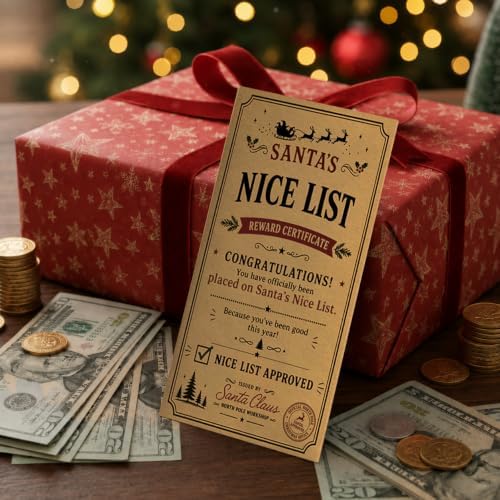 Christmas Money Holders for Cash Gifts, 10 Pcs Christmas Envelopes for Cash