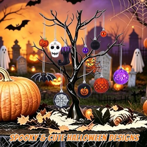 100 Pcs Halloween Ornaments for Tree Decorations, Shatterproof