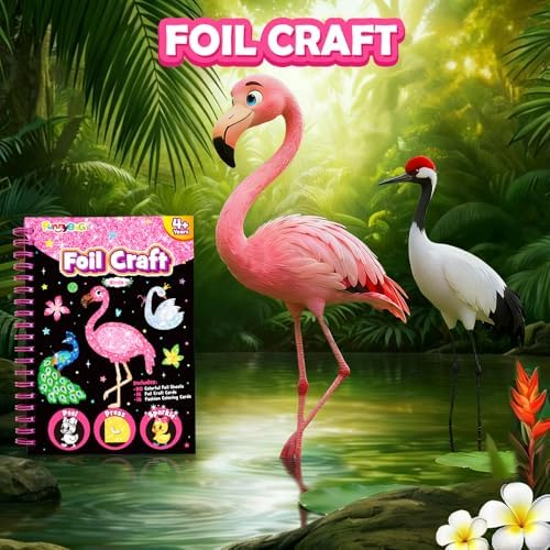 FUNNYB&G Foil Art Craft Kit for Kids, Sparkly Birthday Gift Toy for Girls