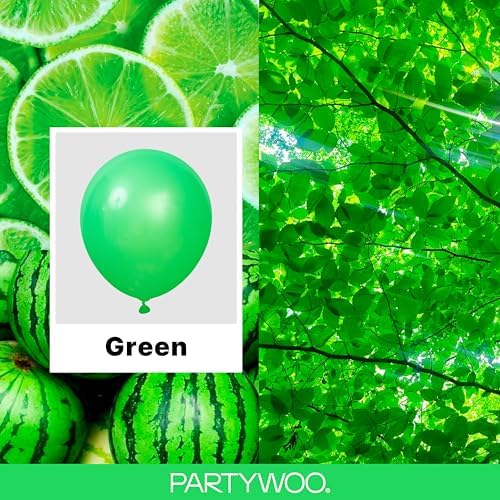 PartyWoo Green Balloons 140pcs Different Sizes of 18 12 10 5 Inch