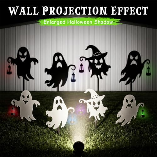 Halloween Ghost Garden Stakes, 4-Pack Solar Lighted Yard Decor