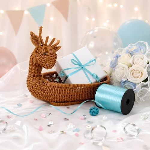 BEISHIDA 500 Yards Matte Teal Blue Curling Crimped Ribbon Balloon String Ribbons for Gift Wrapping Ribbon for Wedding Christmas Proposal Birthday Baby Shower Decoration