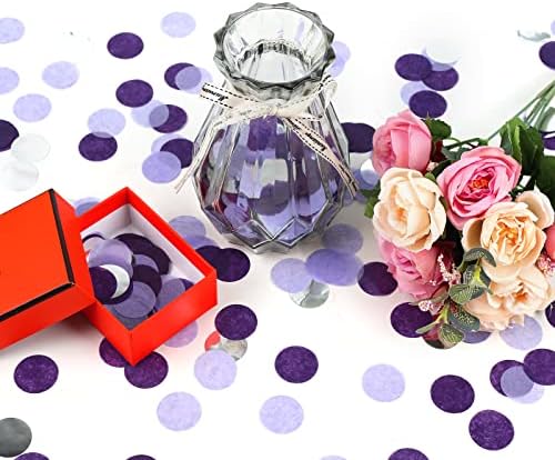 VCOSTORE Purple Round Tissue Confetti for Baby Shower Wedding Decor