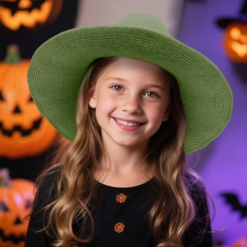 Witch Hat for Women,Wide Brim Foldable Knitted Wool Hats