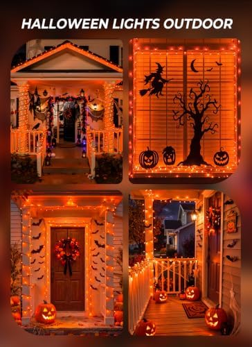 LED Orange Halloween Lights Indoor Outdoor, 33FT 100LED Mini String Lights