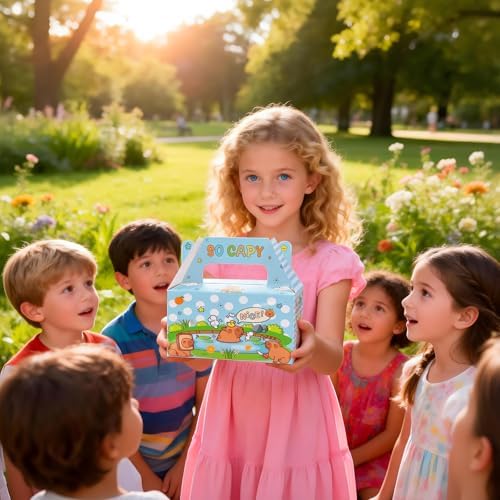 12 Pcs Capybara Party Favor Boxes Kids Birthday Candy Goodie Treat Bags