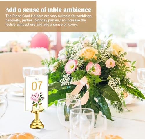24 Pcs Gold Table Number Holders Metal 1.8 in Place Card Holders