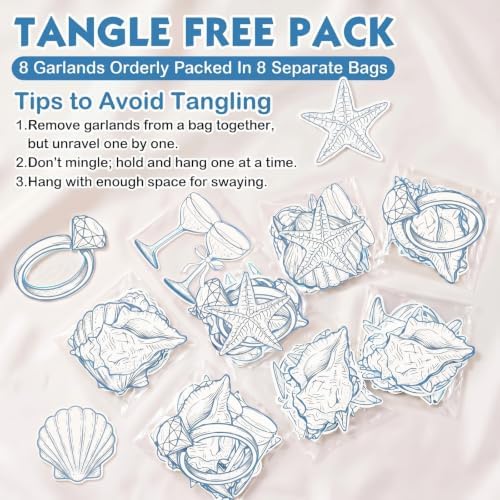 Xinnun 8 Pcs Last Toast on the Coast Bachelorette Decor Party Garlands