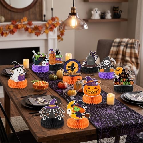 Halloween Party Decorations-12Pcs Halloween Honeycomb Centerpieces