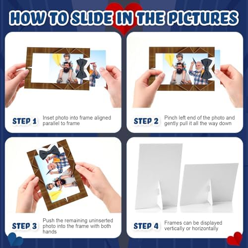 AmazingSpark 50 Pack Paper Photo Frames 4x6, Easel Picture Frame Cards