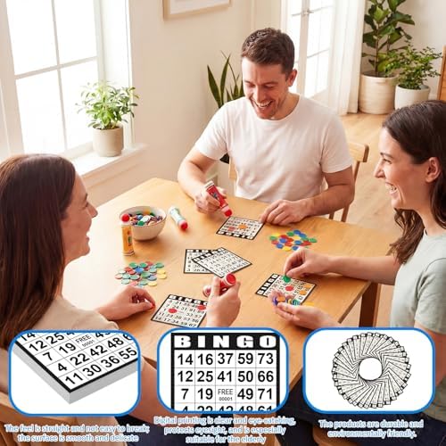 Harloon 1000 Sheets Disposable Bingo Game Cards, Black