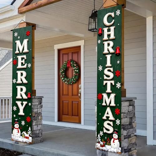 Nuxovilar Front Door Porch Sign Entrance Banner Set 12x71in Polyester